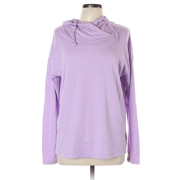 3/$30 French Terry Hoodie Tunic, Lavender - Picture 5 of 9